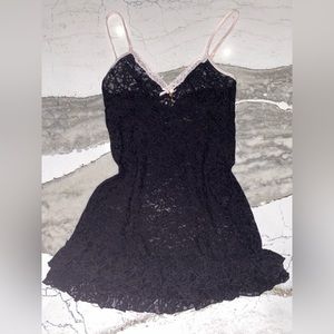Y2K Victoria’s Secret Lace Lingerie Slip Dress & G-String Panties Set